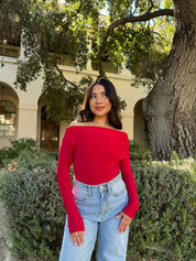 Love Letter Off the Shoulder Long Sleeve (Red)