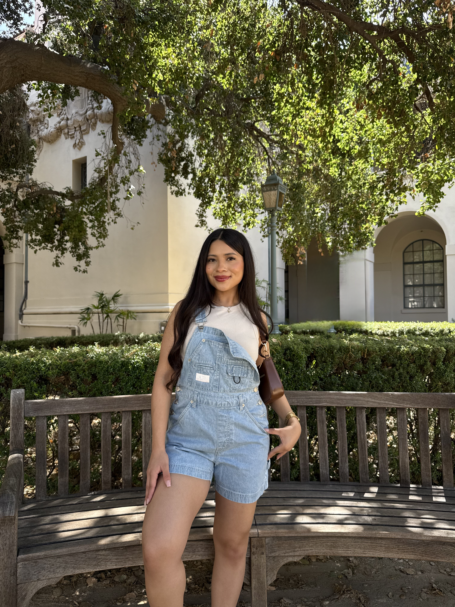 Soft Hour Short Overalls (Light Vintage Denim)