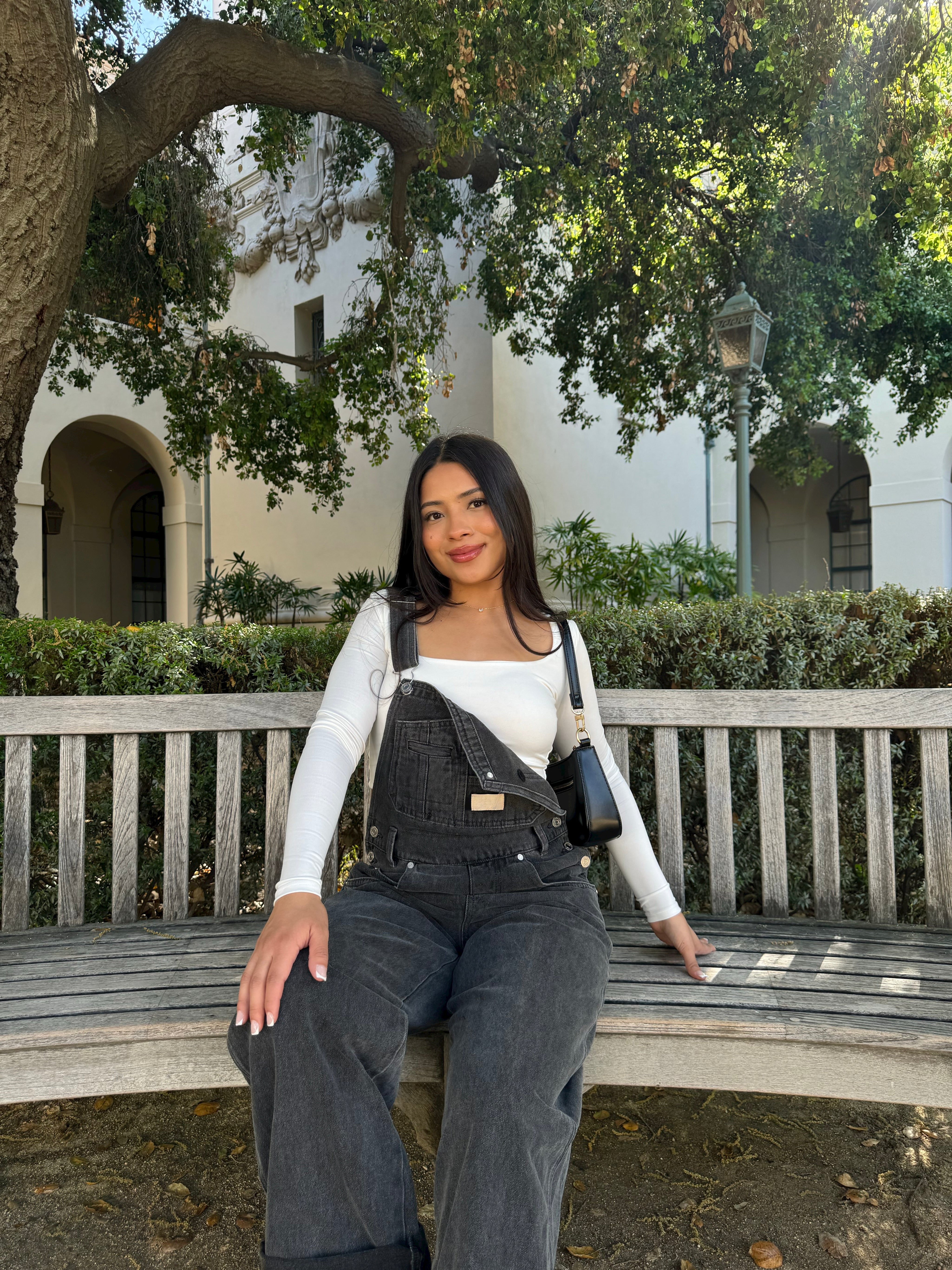 Lucky Girl Overalls (Charcoal )