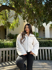 Sweet Cream Corduroy Puffer Jacket