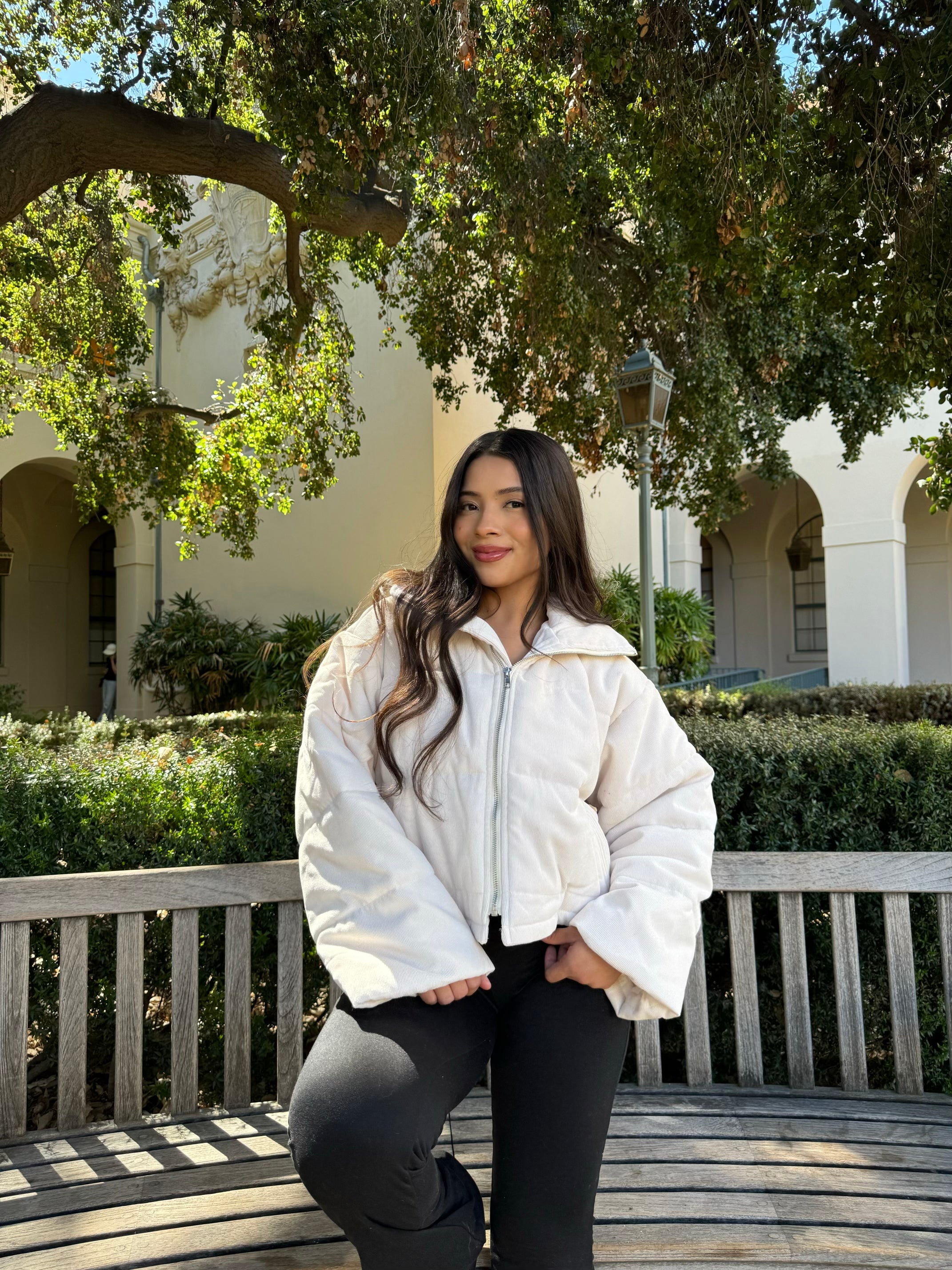 Sweet Cream Corduroy Puffer Jacket