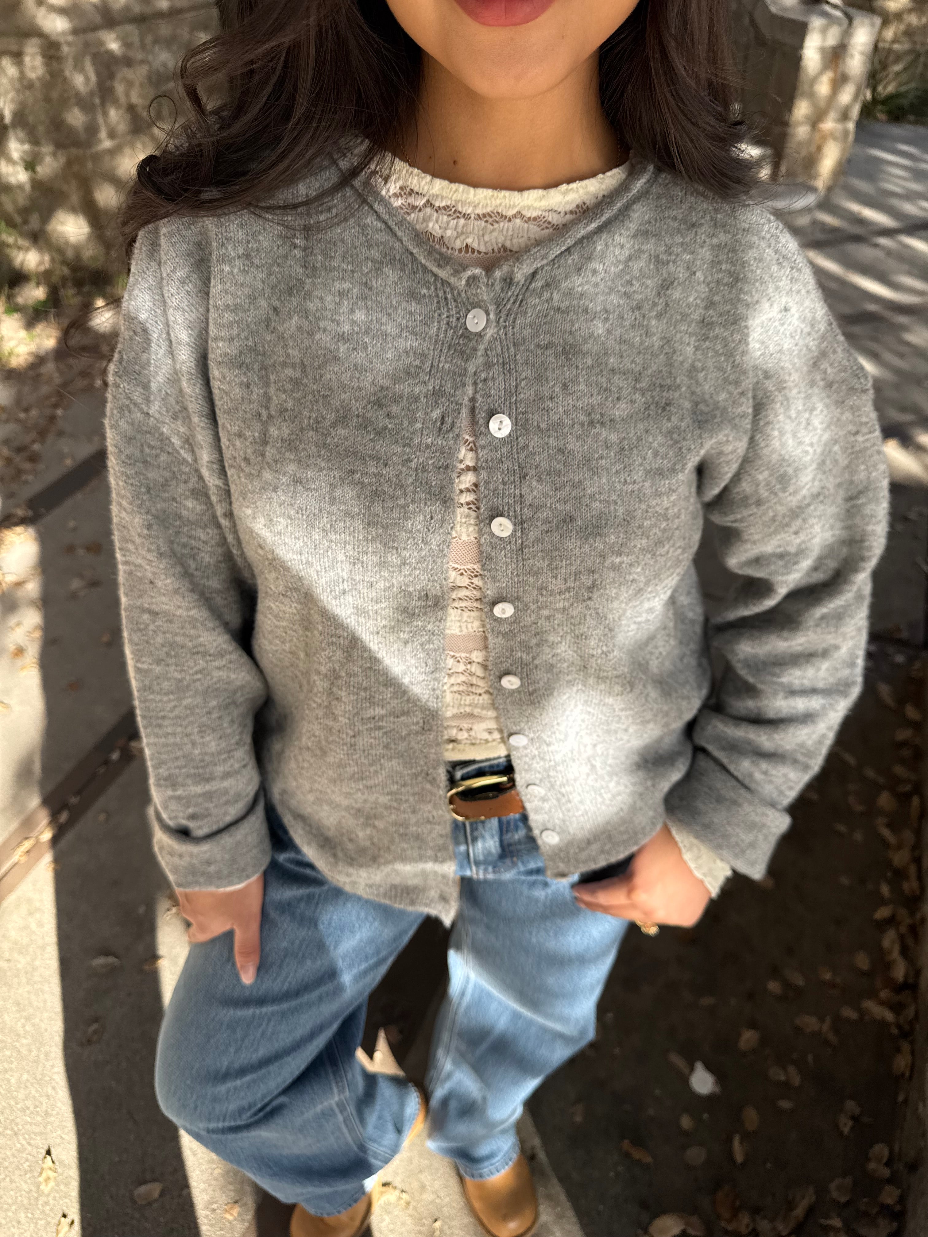 Lovely Cardigan (Heather Grey)