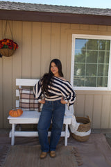 Apple Season Long Sleeve (Navy- Taupe)