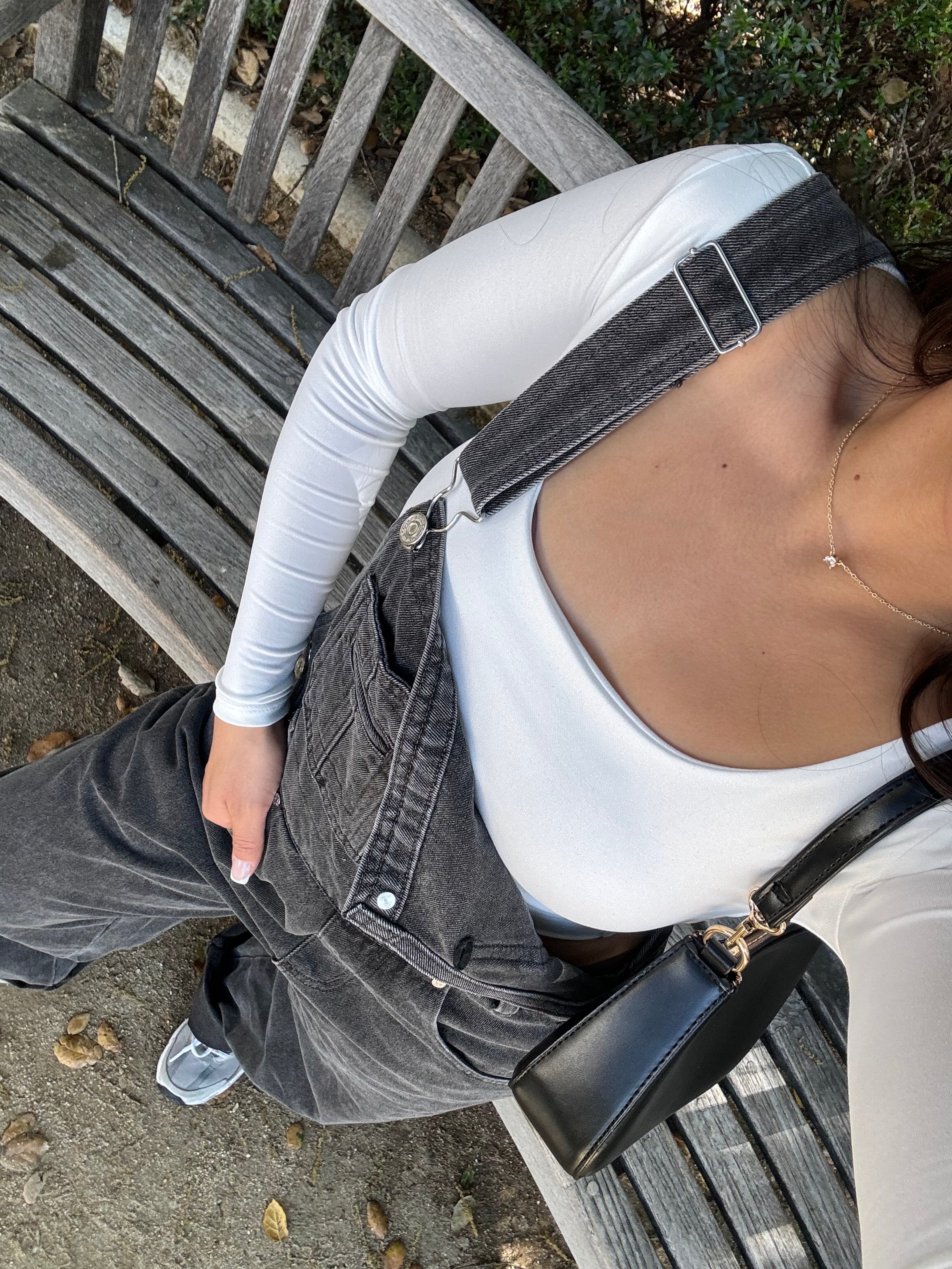 Lucky Girl Overalls (Charcoal )