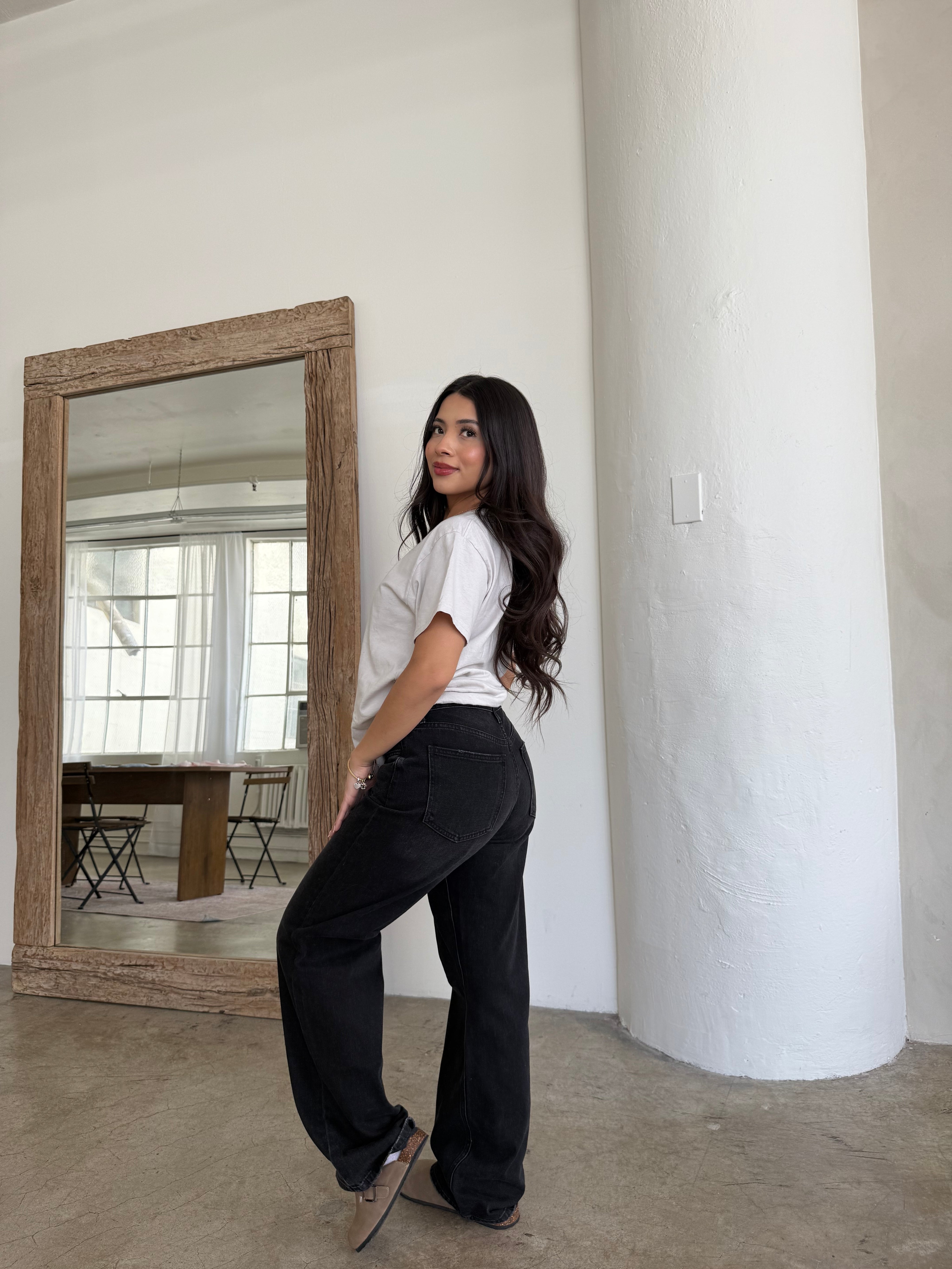 Beloved Low Rise Jeans (Washed Black)