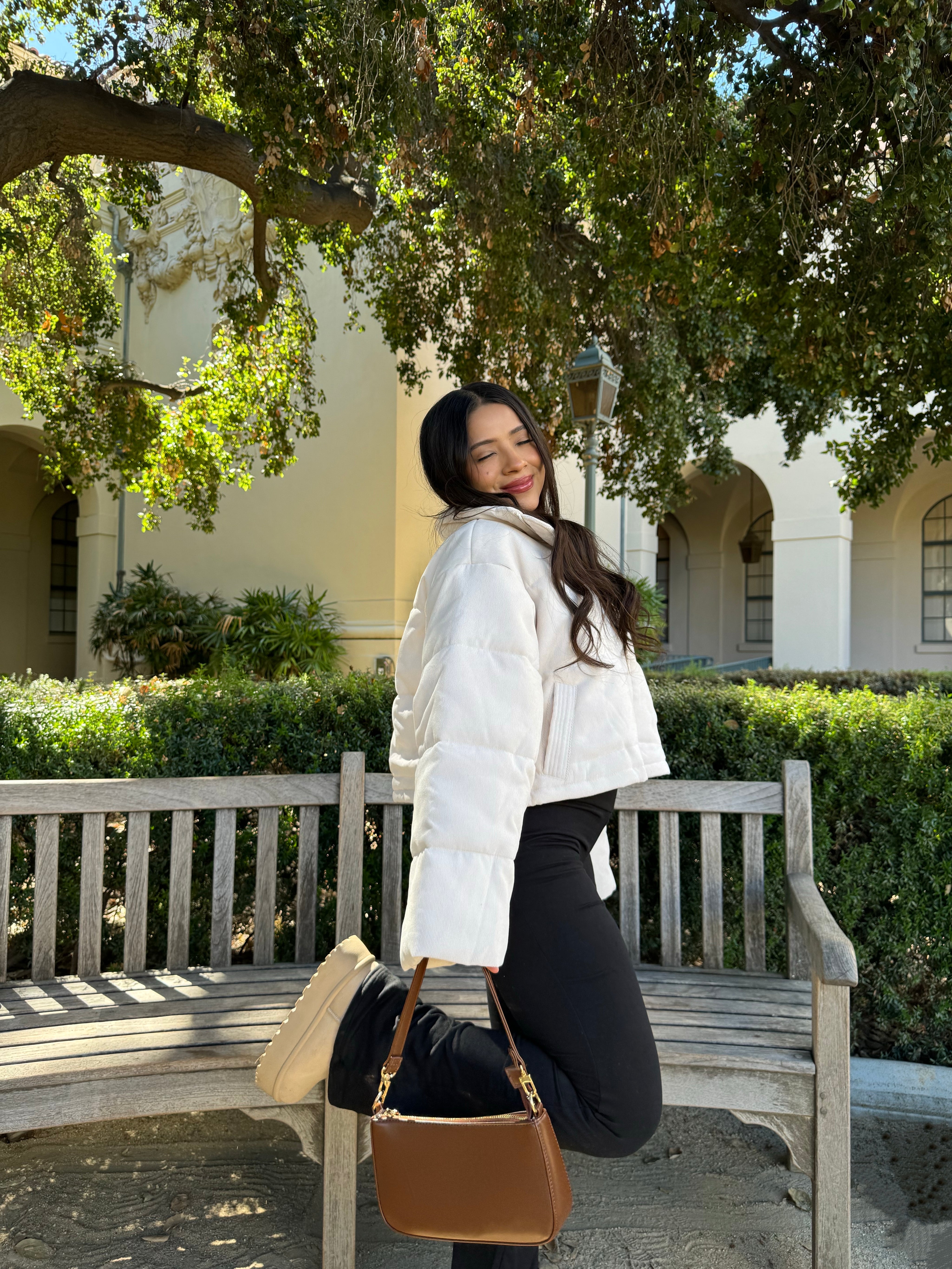 Sweet Cream Corduroy Puffer Jacket