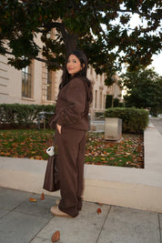 Serene Fleece Sweatpants (Dark Brown)