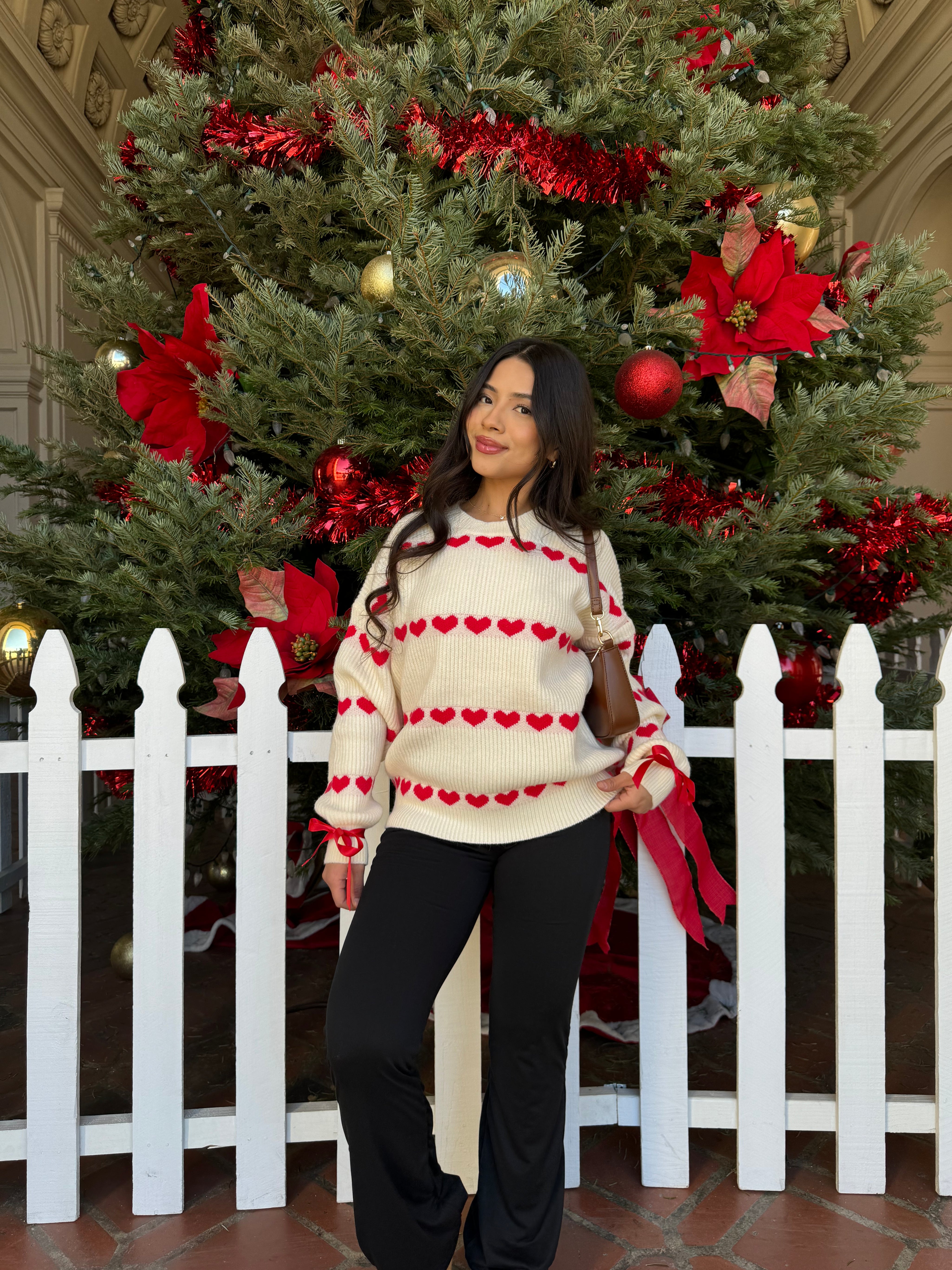 Sweetheart Knit Sweater (Red Hearts)