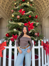 Butter Off the Shoulder Long Sleeve (Mocha)