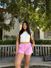 Lily Gingham Shorts (Light Pink)