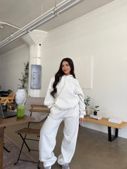 Serene Fleece Sweatpants (Heather White)