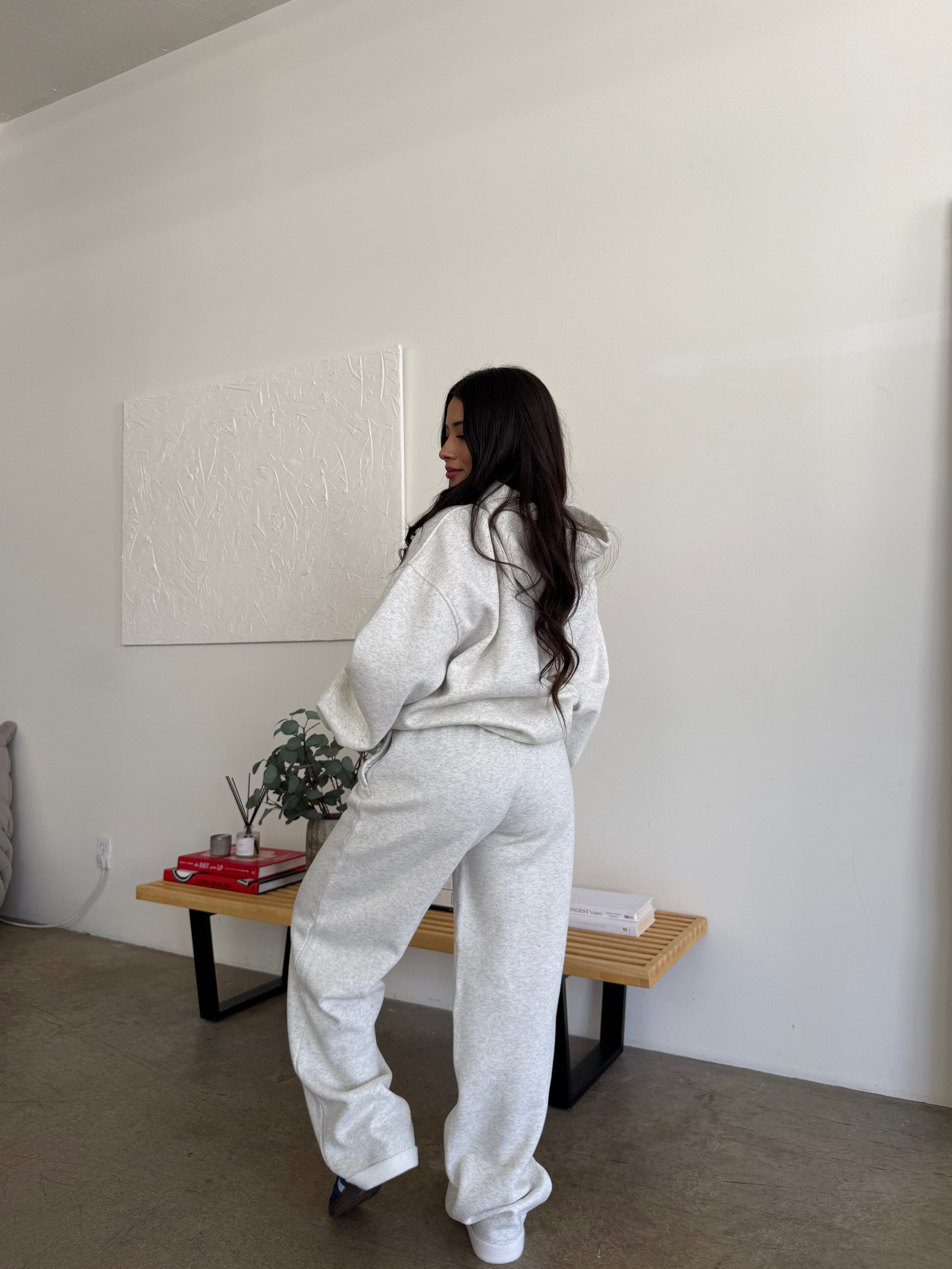 Serene Fleece Hoodie (Heather White)