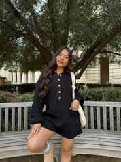She's a Keeper Knit Romper (Black)