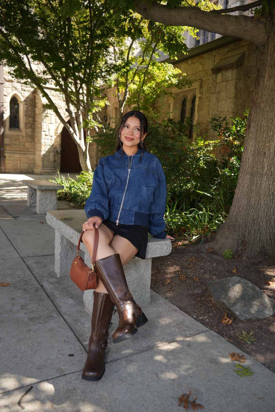 Maple Denim Bomber Jacket