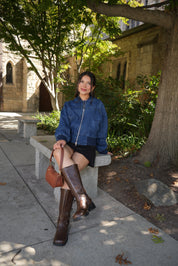 Maple Denim Bomber Jacket