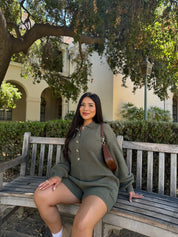 She's a Keeper Knit Romper (Olive)