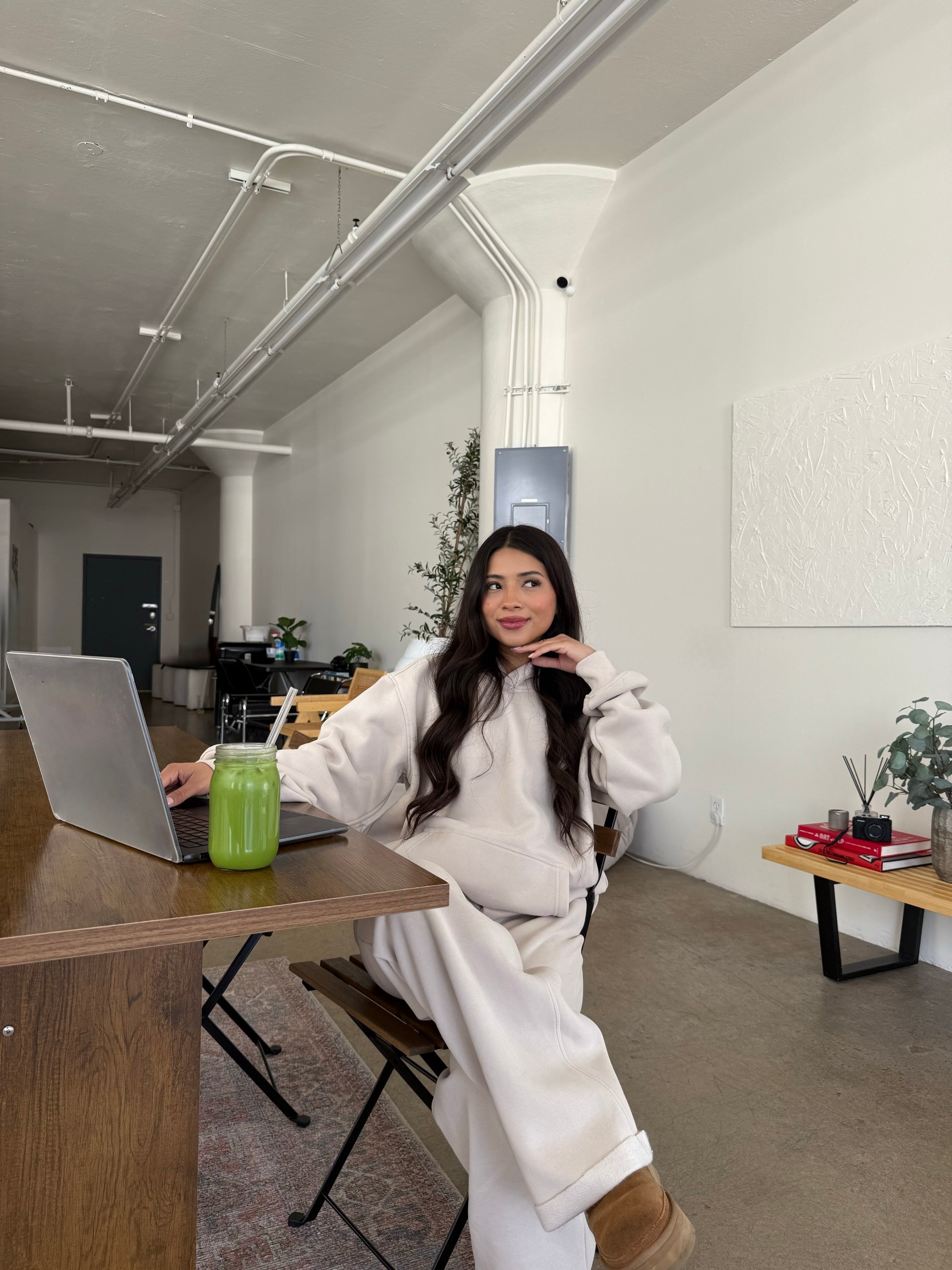 Serene Fleece Hoodie (Oat)