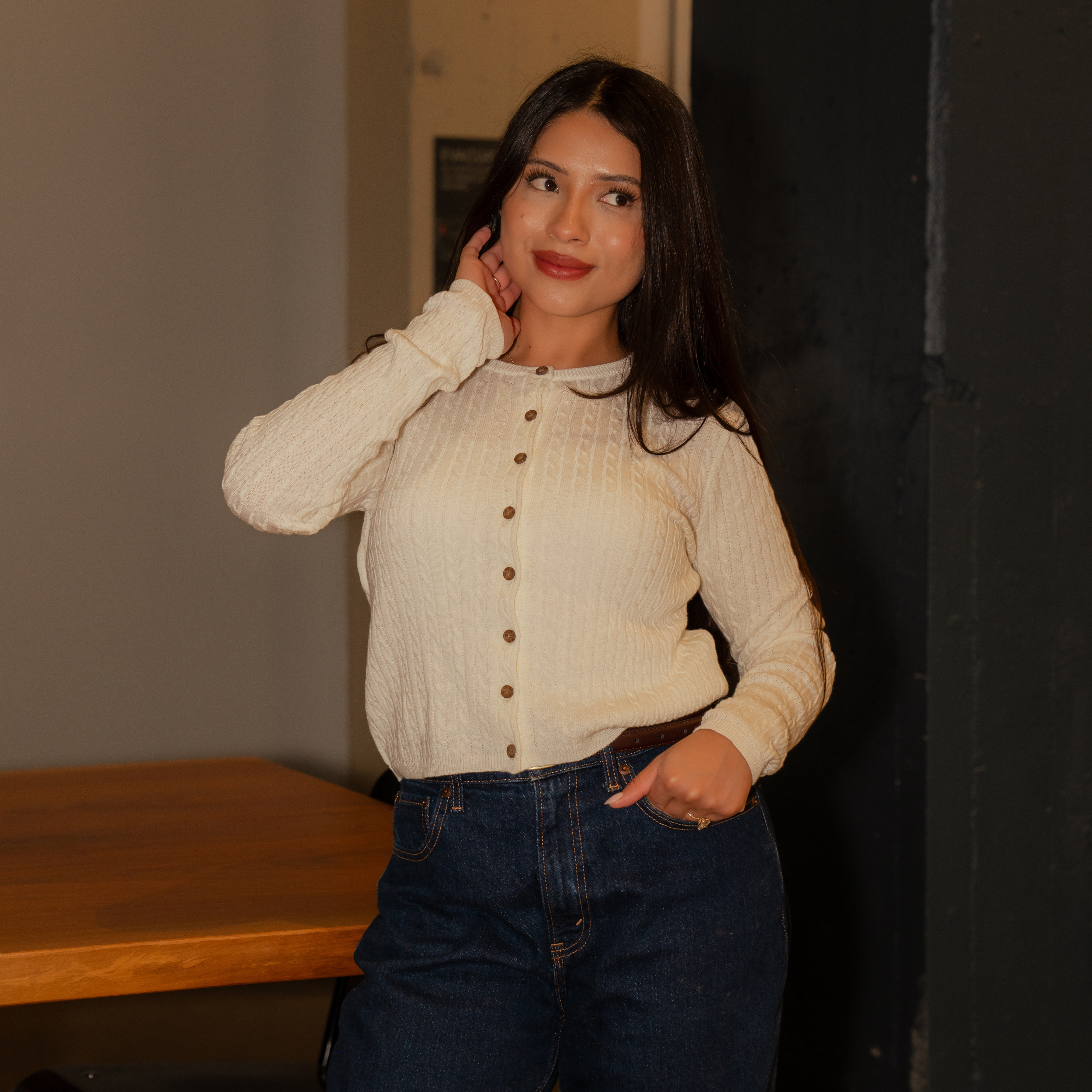 Warm Sugar Knit Cardigan (Whip Cream)