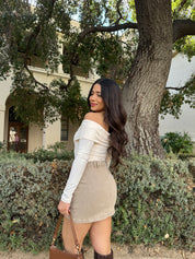 Butter Off the Shoulder Long Sleeve (Cream)