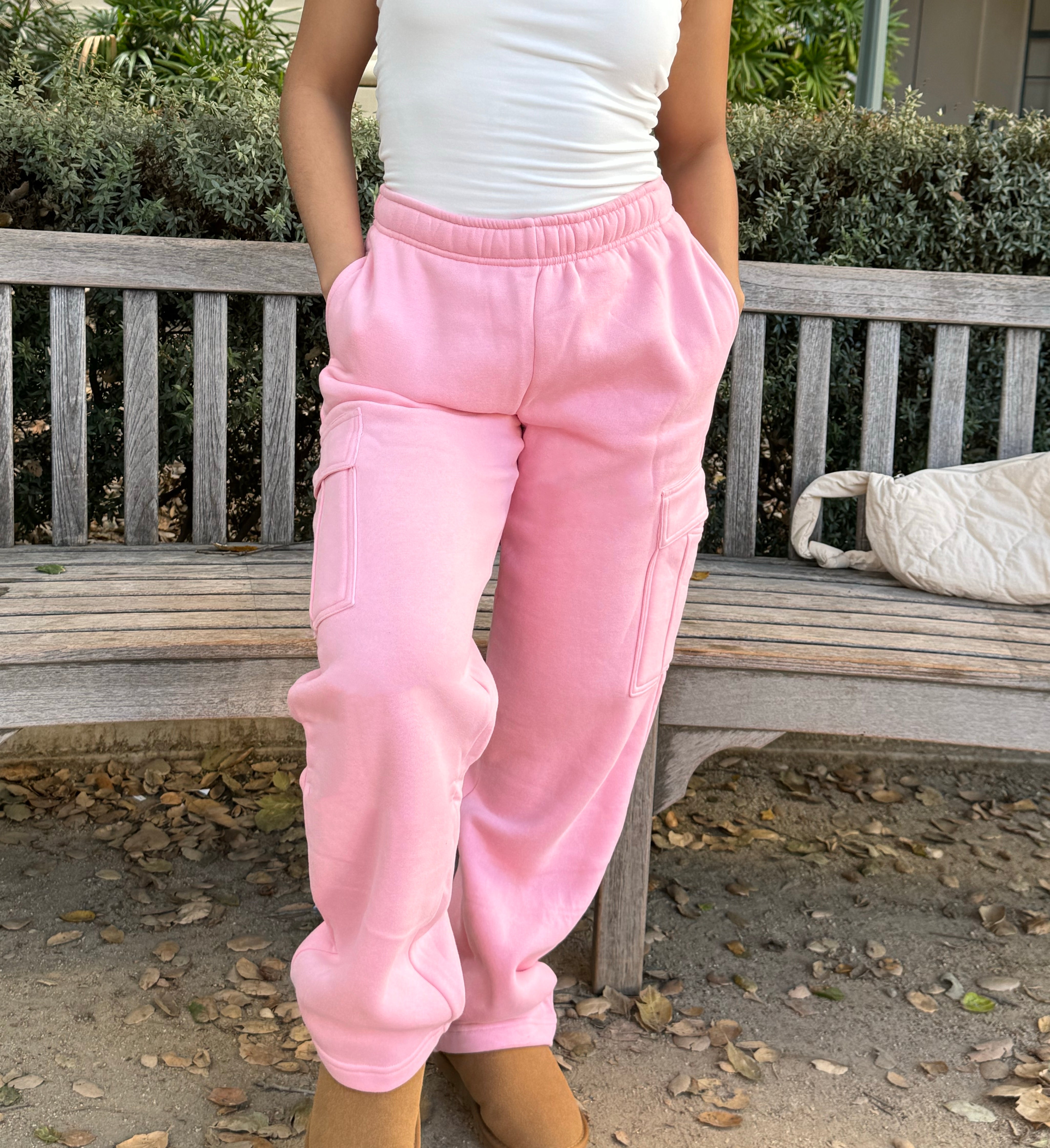 Simple Things Cargo Sweatpants (Blush)