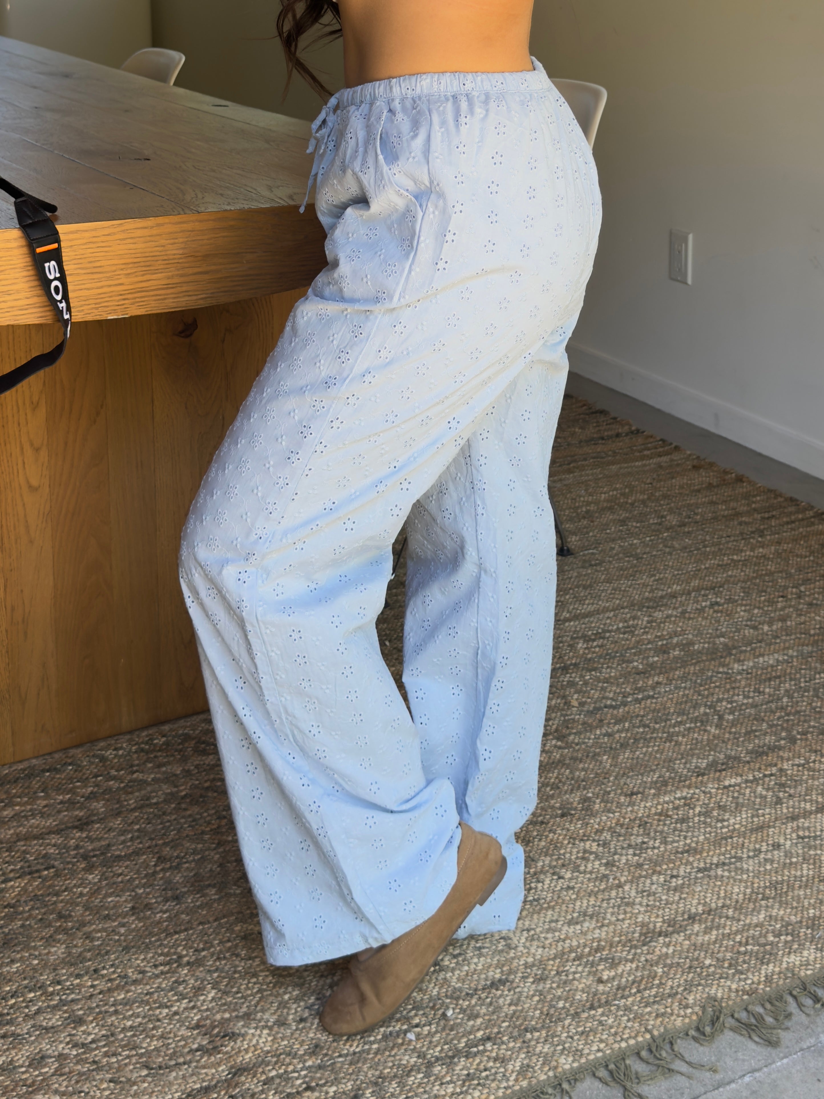 Cove Eyelet Pant (Blue)