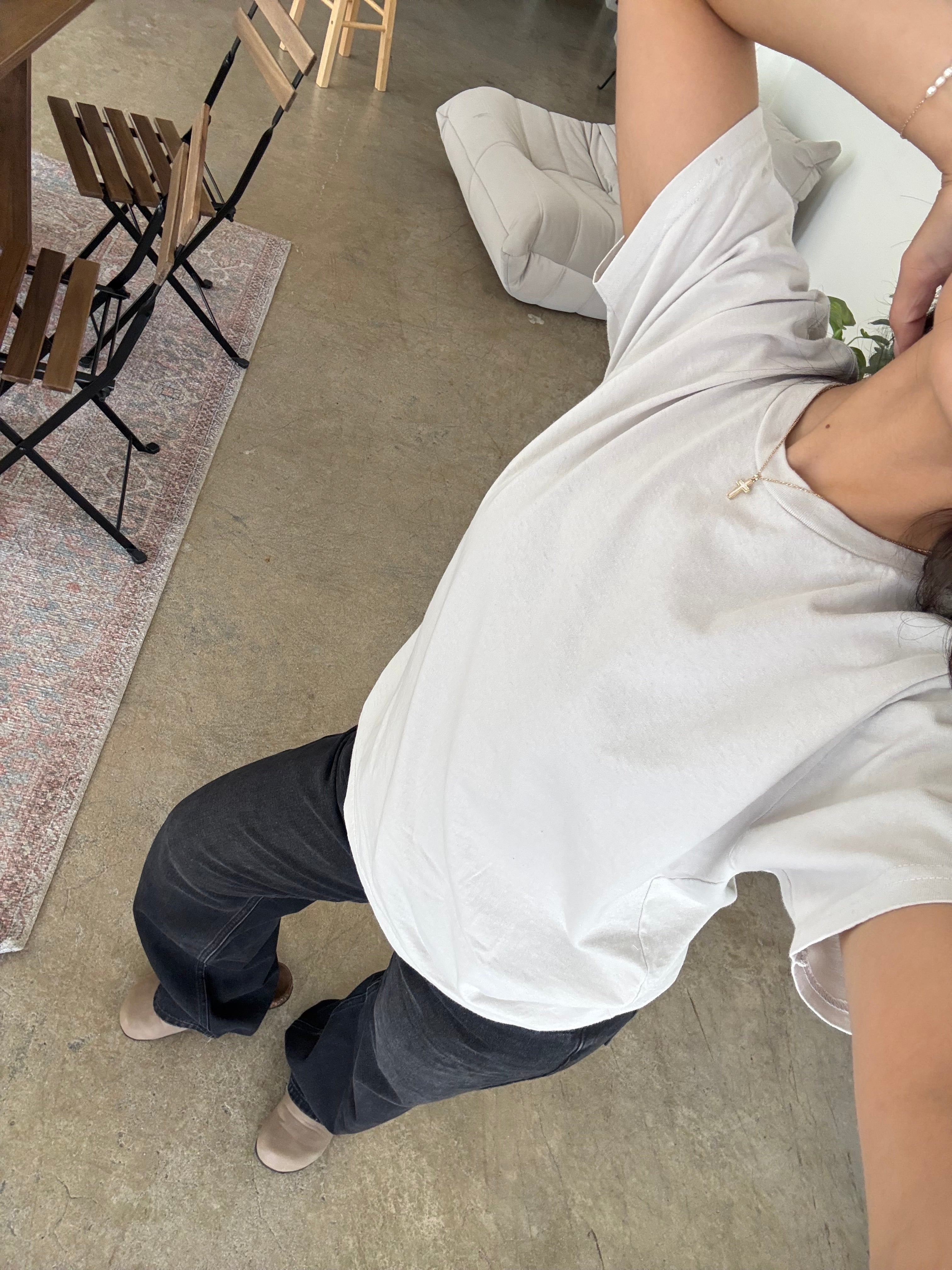 Canvas Cotton Boyfriend Tee (Cement)