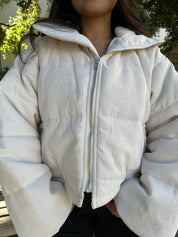 Sweet Cream Corduroy Puffer Jacket