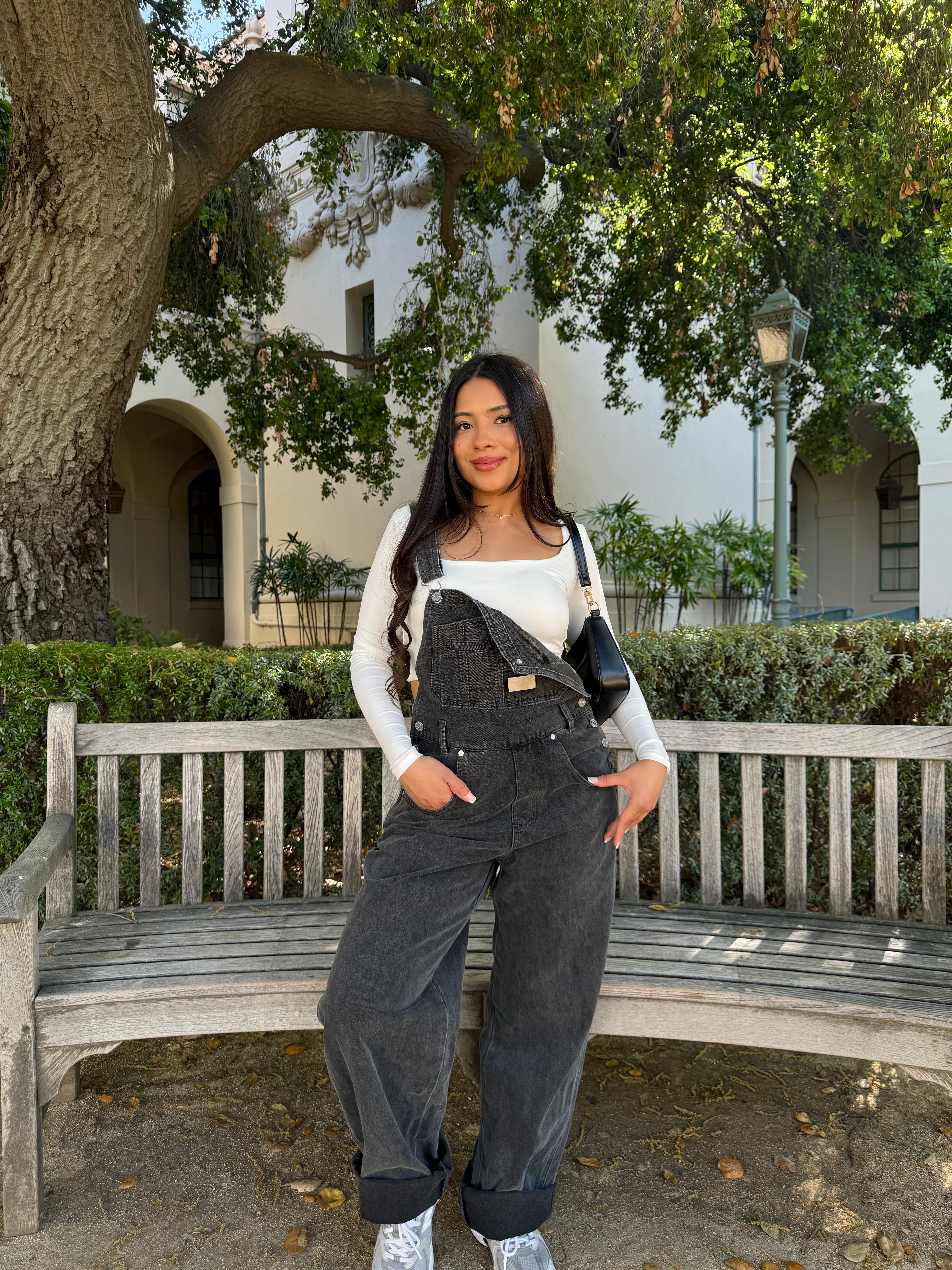 Lucky Girl Overalls (Charcoal )