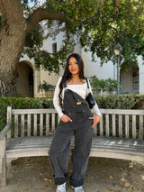 Lucky Girl Overalls (Charcoal )
