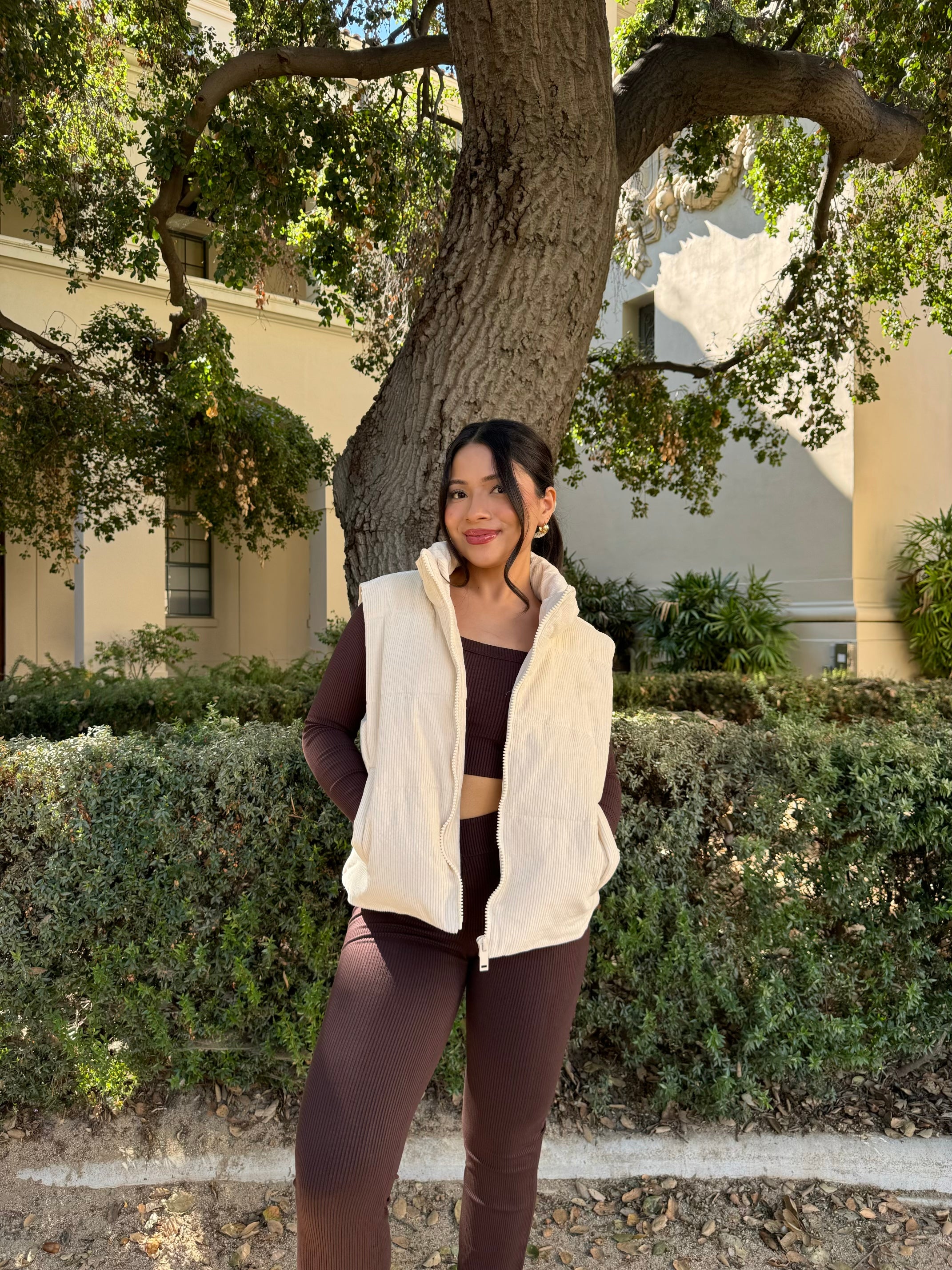 It Girl Corduroy Puffer Vest (Sweet Cream)