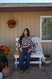 Apple Season Long Sleeve (Navy- Taupe)