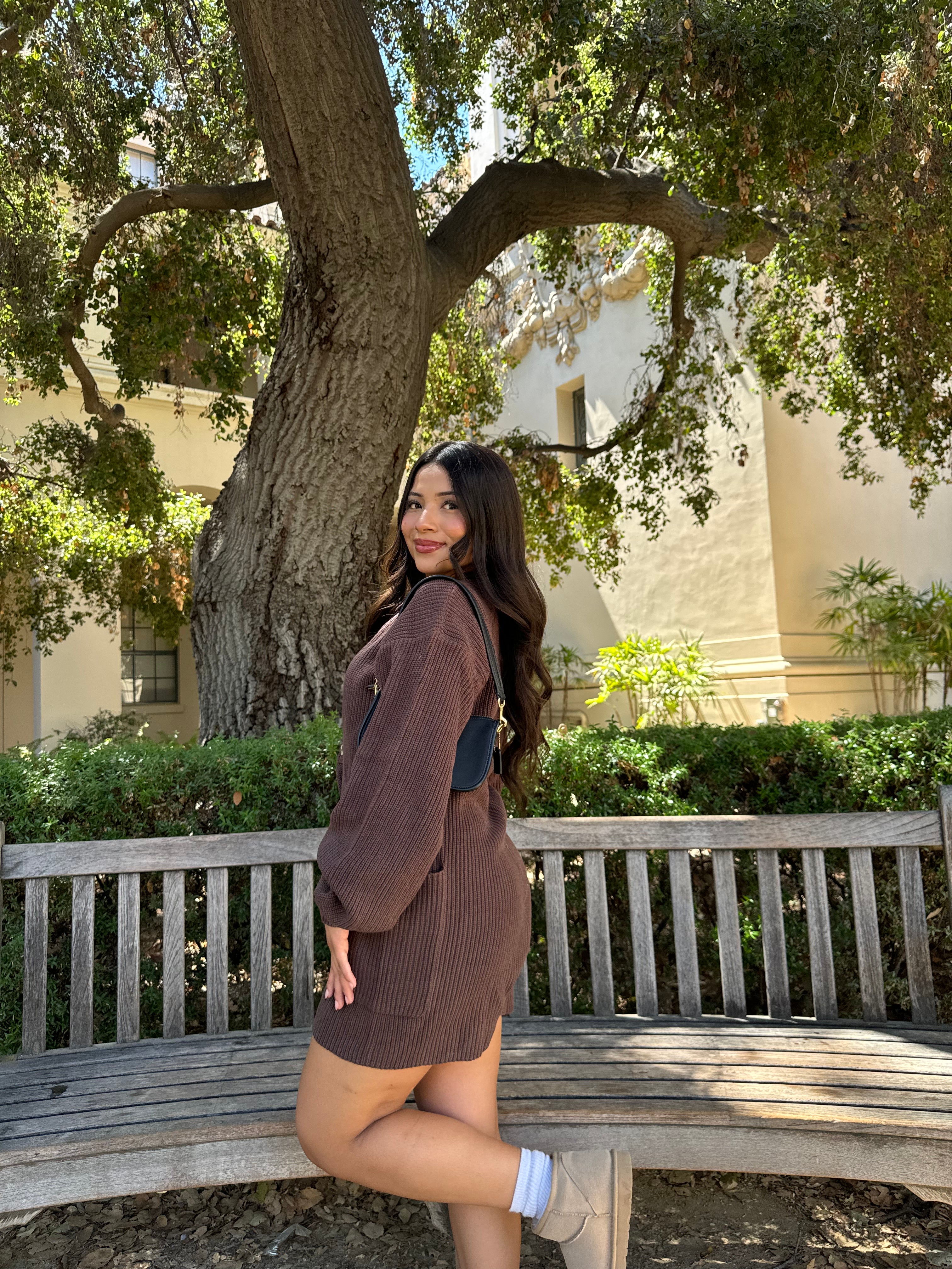 She's a Keeper Knit Romper (Chocolate Brown)