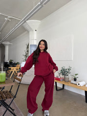 Serene Fleece Sweatpants (Cranberry)