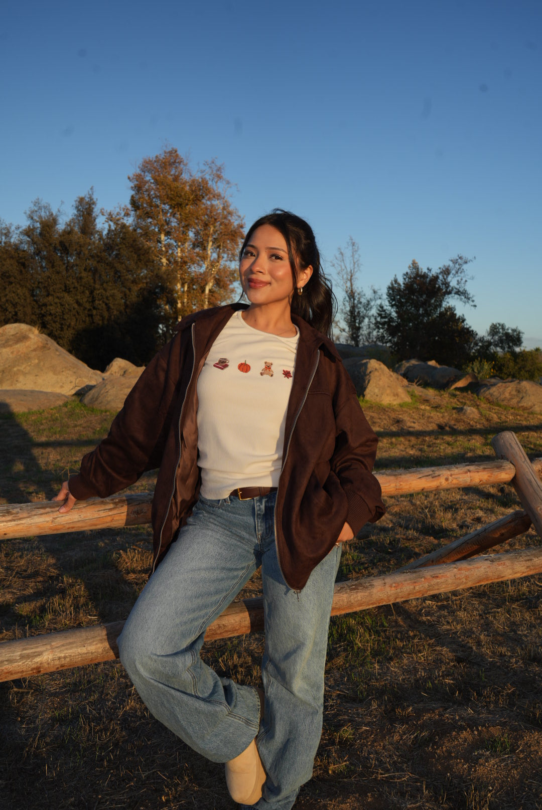 Maple Suede Bomber Jacket