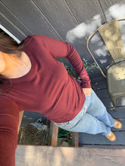 Everyday Cozy Long Sleeve (Burgandy)
