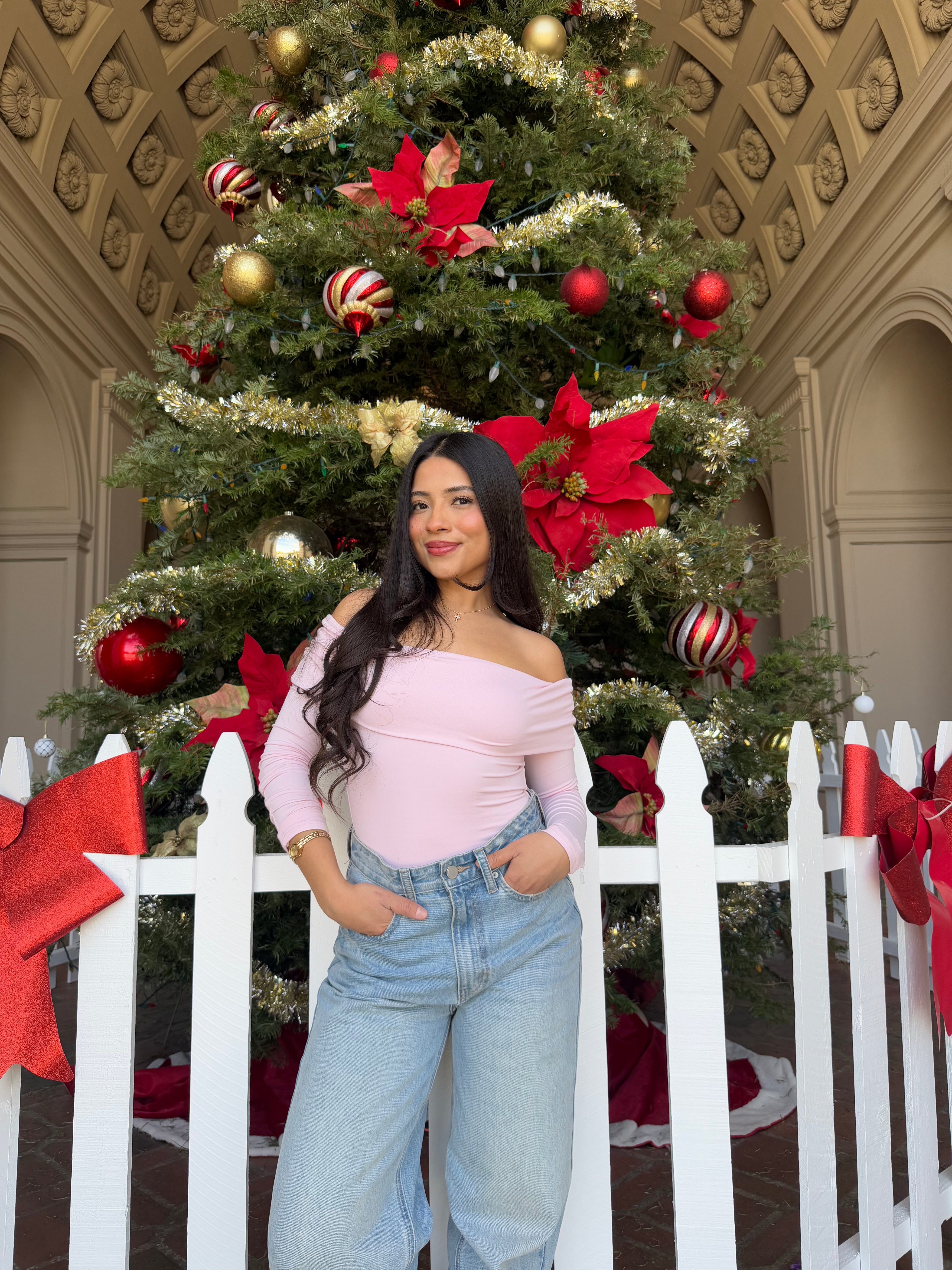 Butter Off the Shoulder Long Sleeve (Baby Pink)