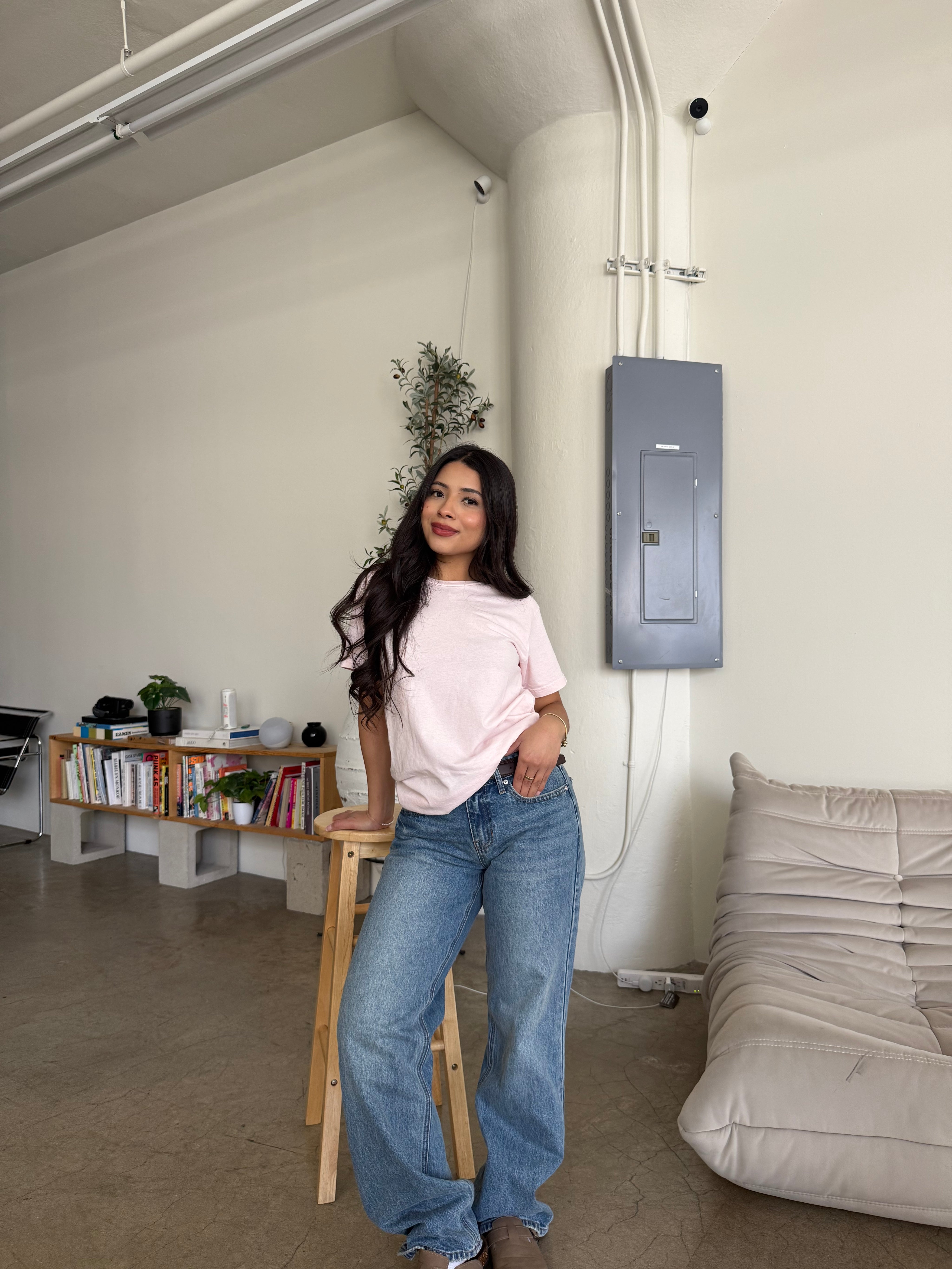 Canvas Cotton Boyfriend Tee (Baby Pink)