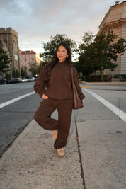 Serene Fleece Hoodie (Dark Brown)