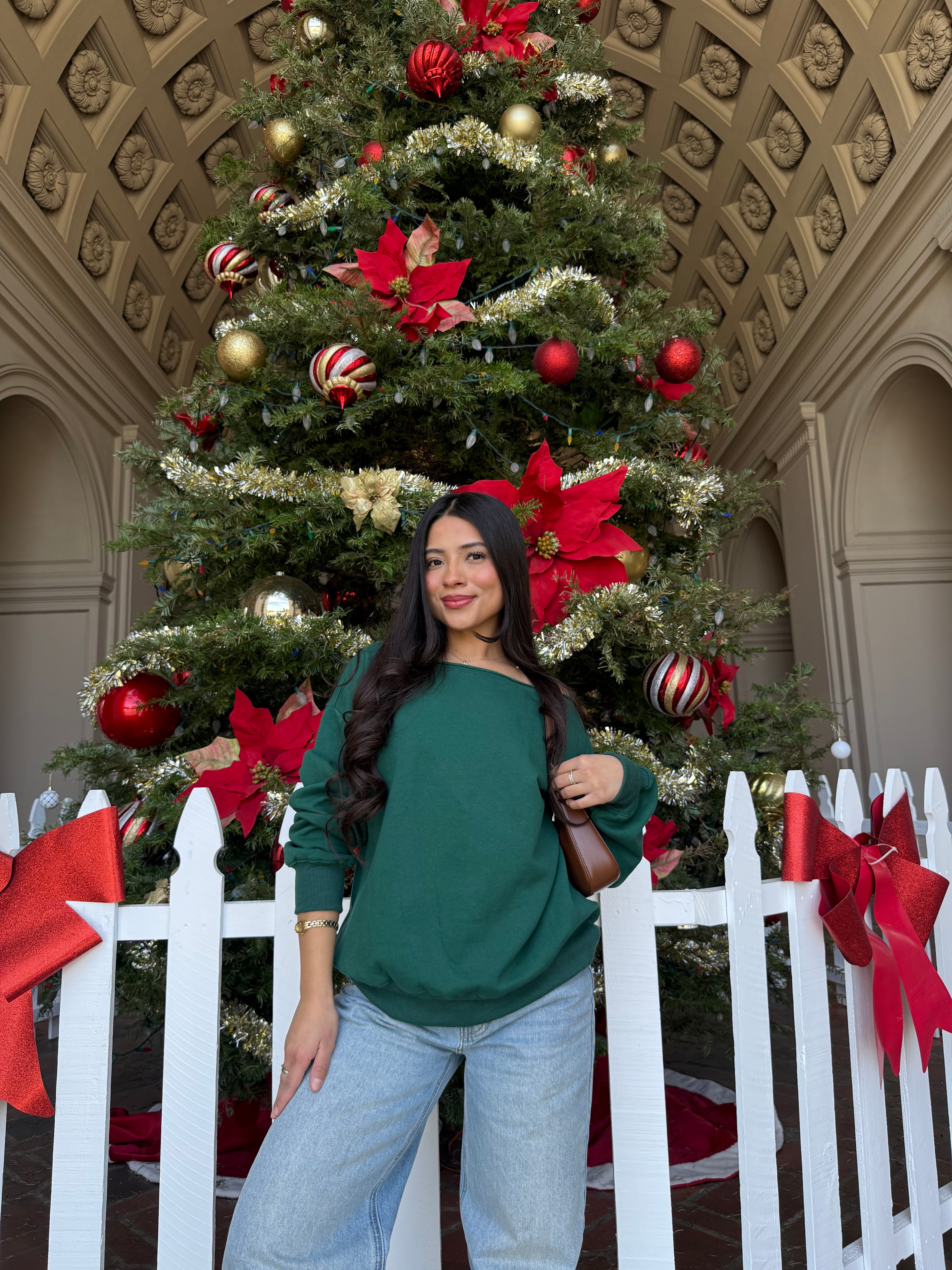 Sweetheart Off the Shoulder Sweater (Hunter)