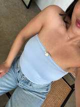 Butter Flower Lace Tube Top (Icy Blue)
