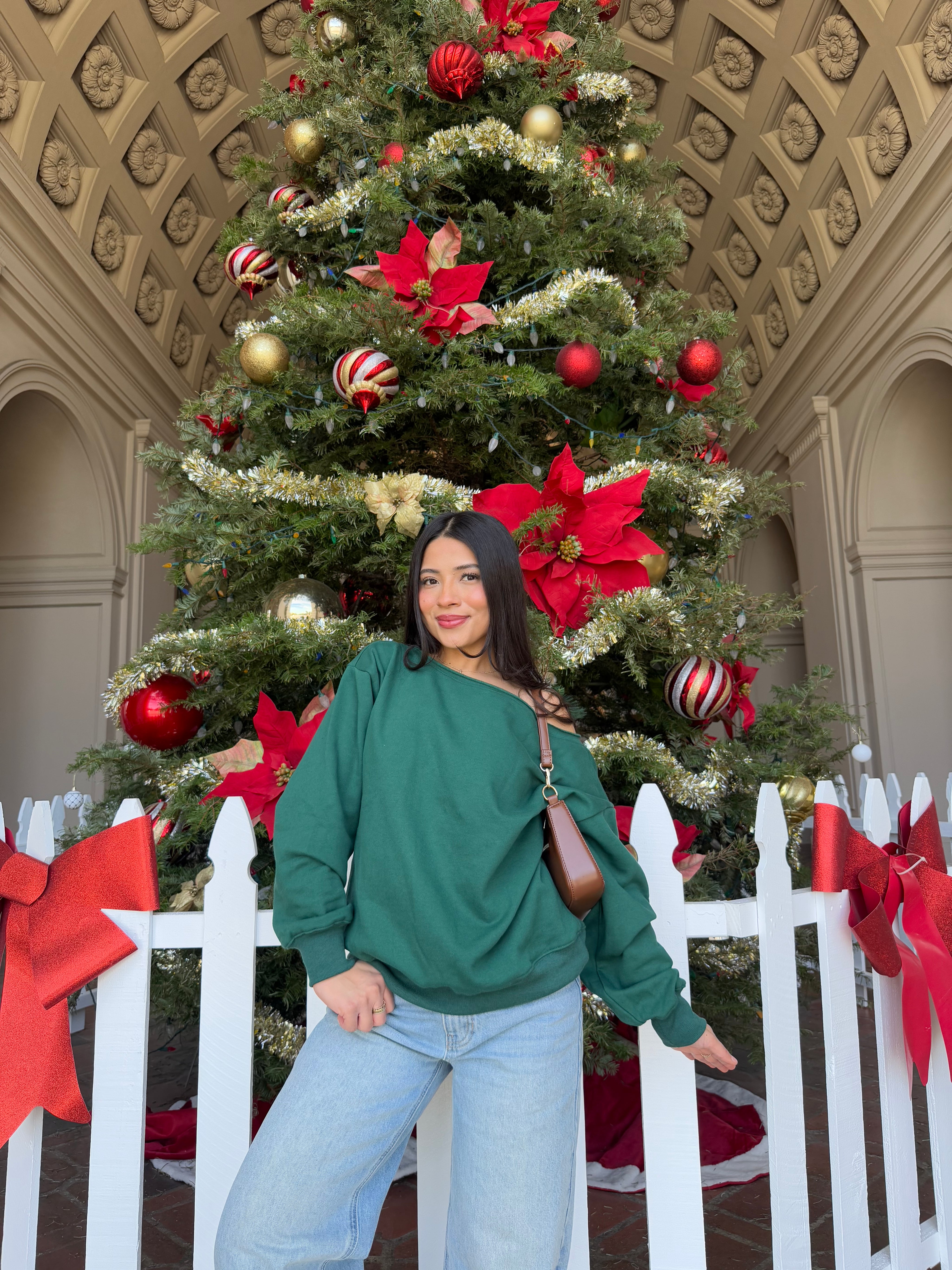 Sweetheart Off the Shoulder Sweater (Hunter)