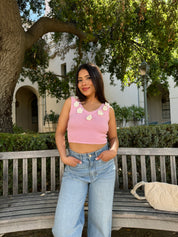 Girly Girl Knit Flower Top