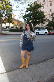 Denim Dreams Cargo Short Overalls (Dark Denim)