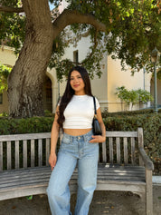 Butter Short Sleeve Cropped (White)