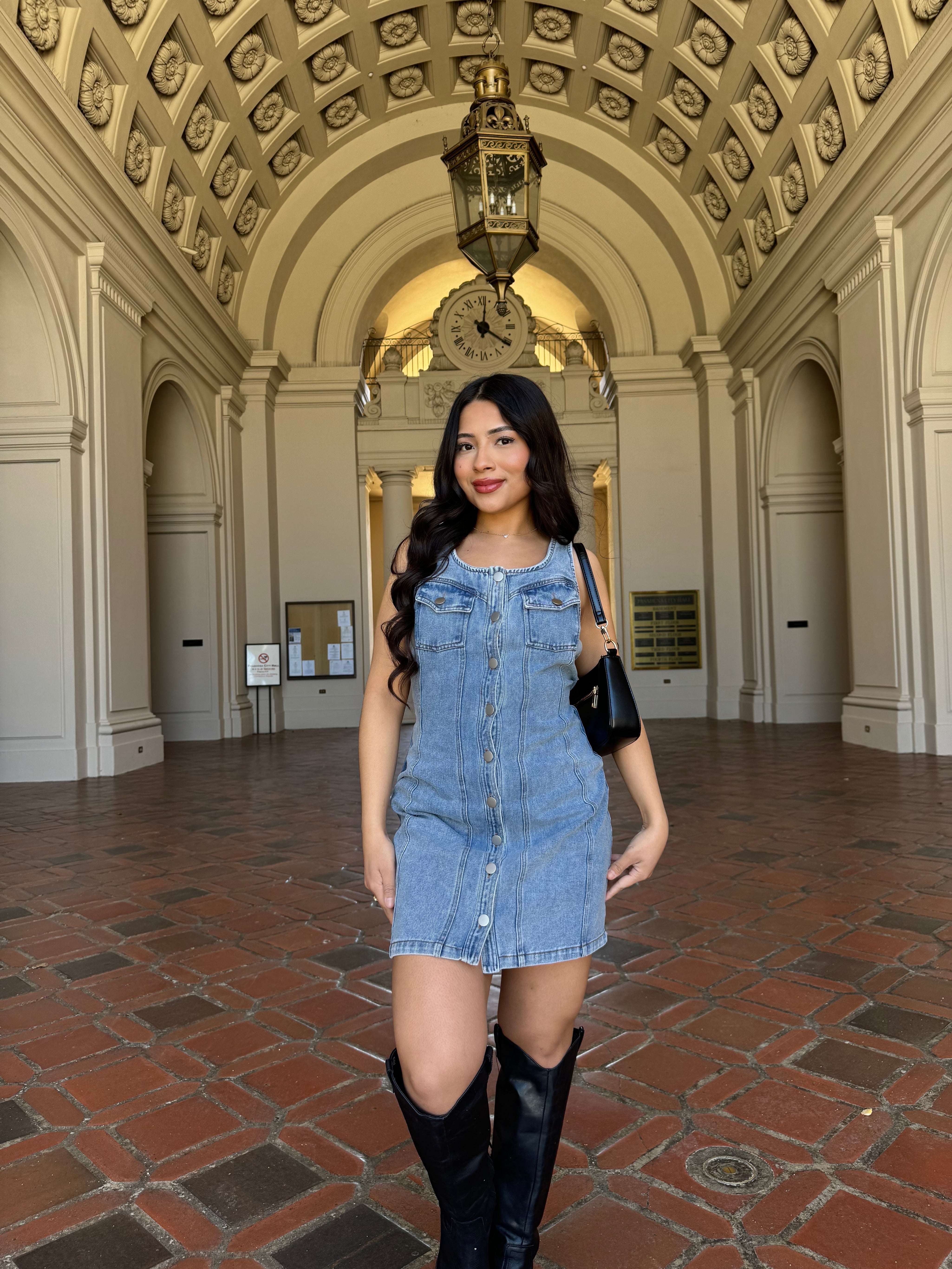 On Edge Denim Dress