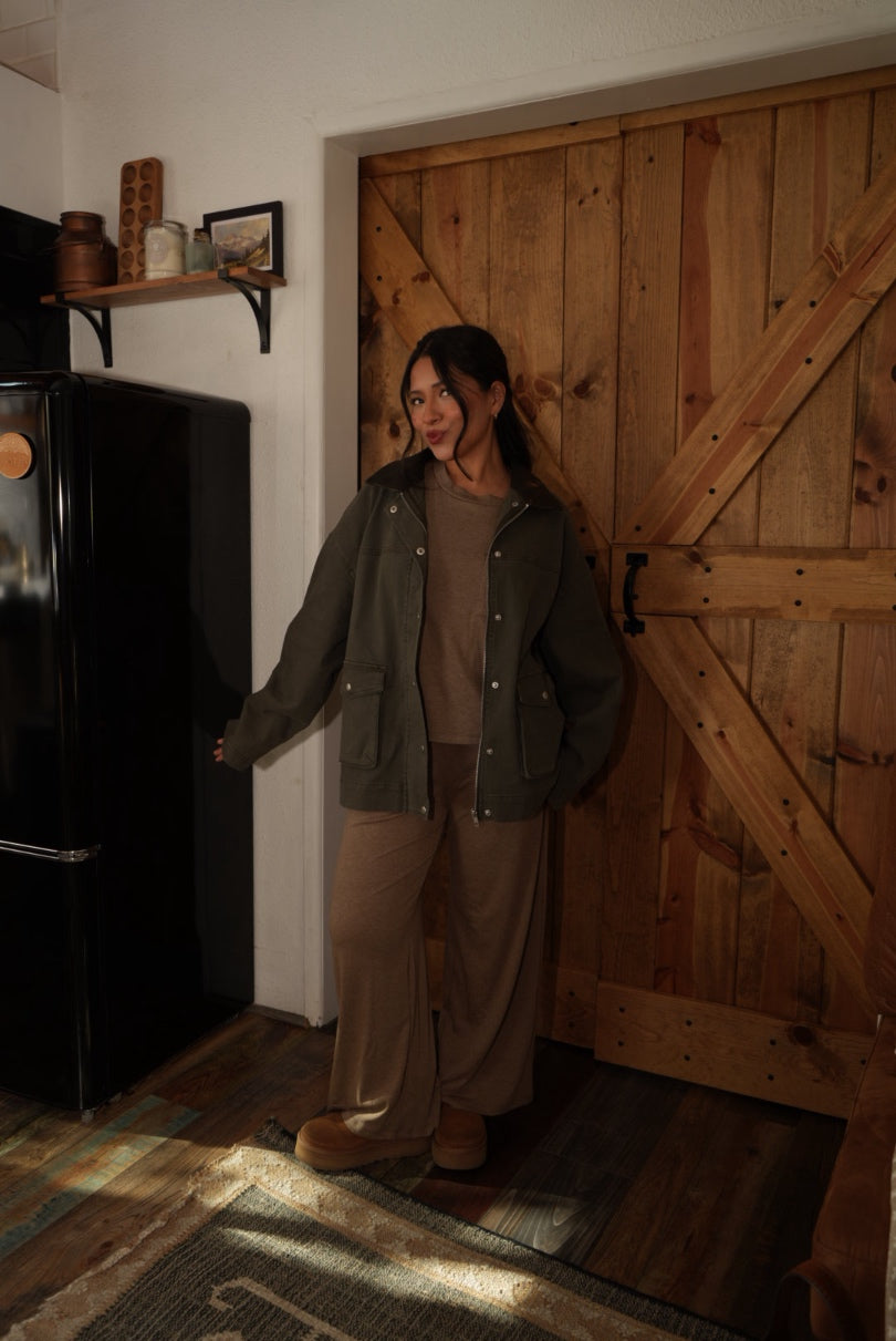 Autumn Trail Barn Jacket (Dark Olive)