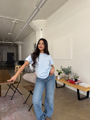Canvas Cotton Boyfriend Tee (Light Blue)