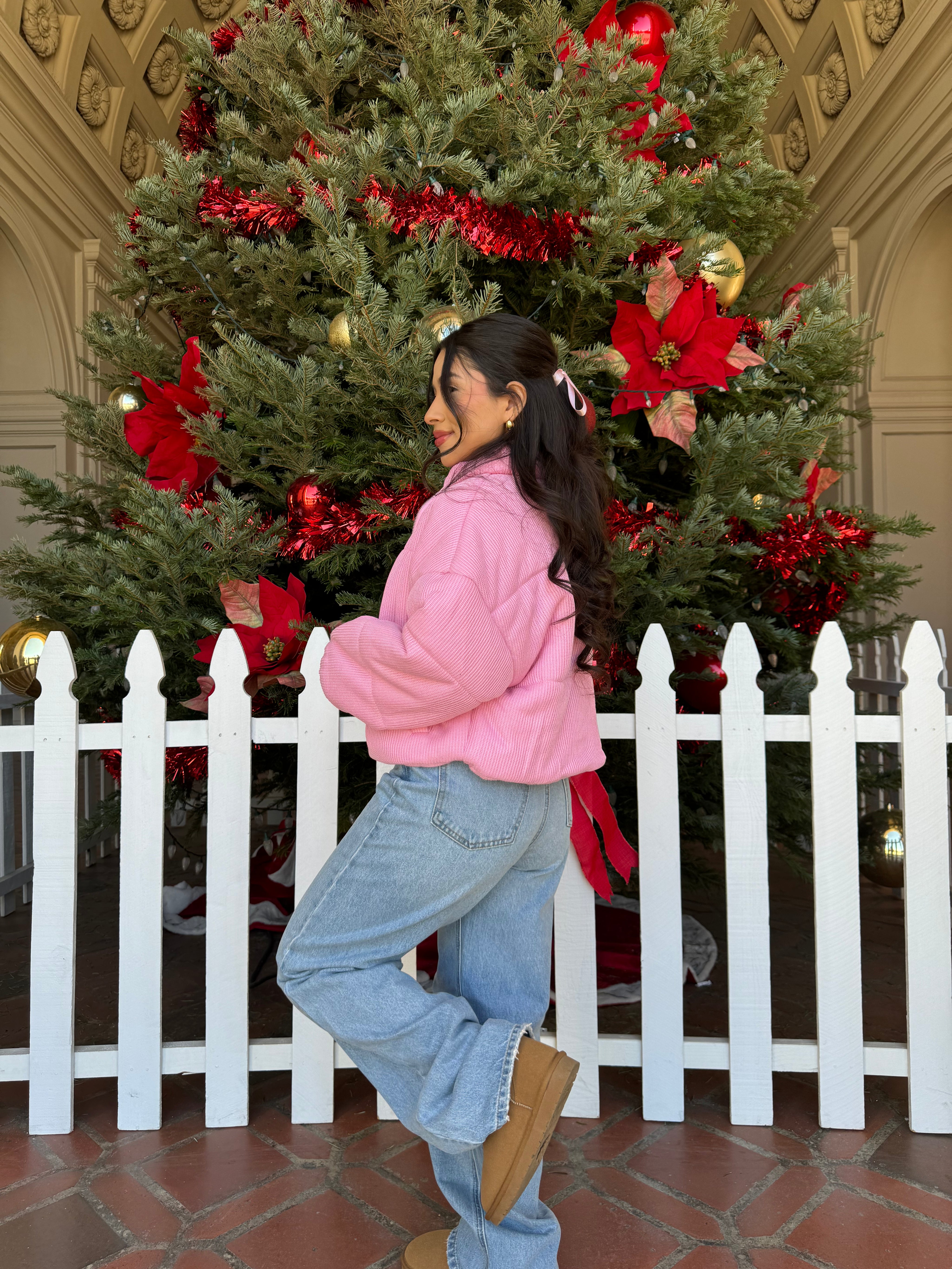 Pink Clouds Puffer Jacket