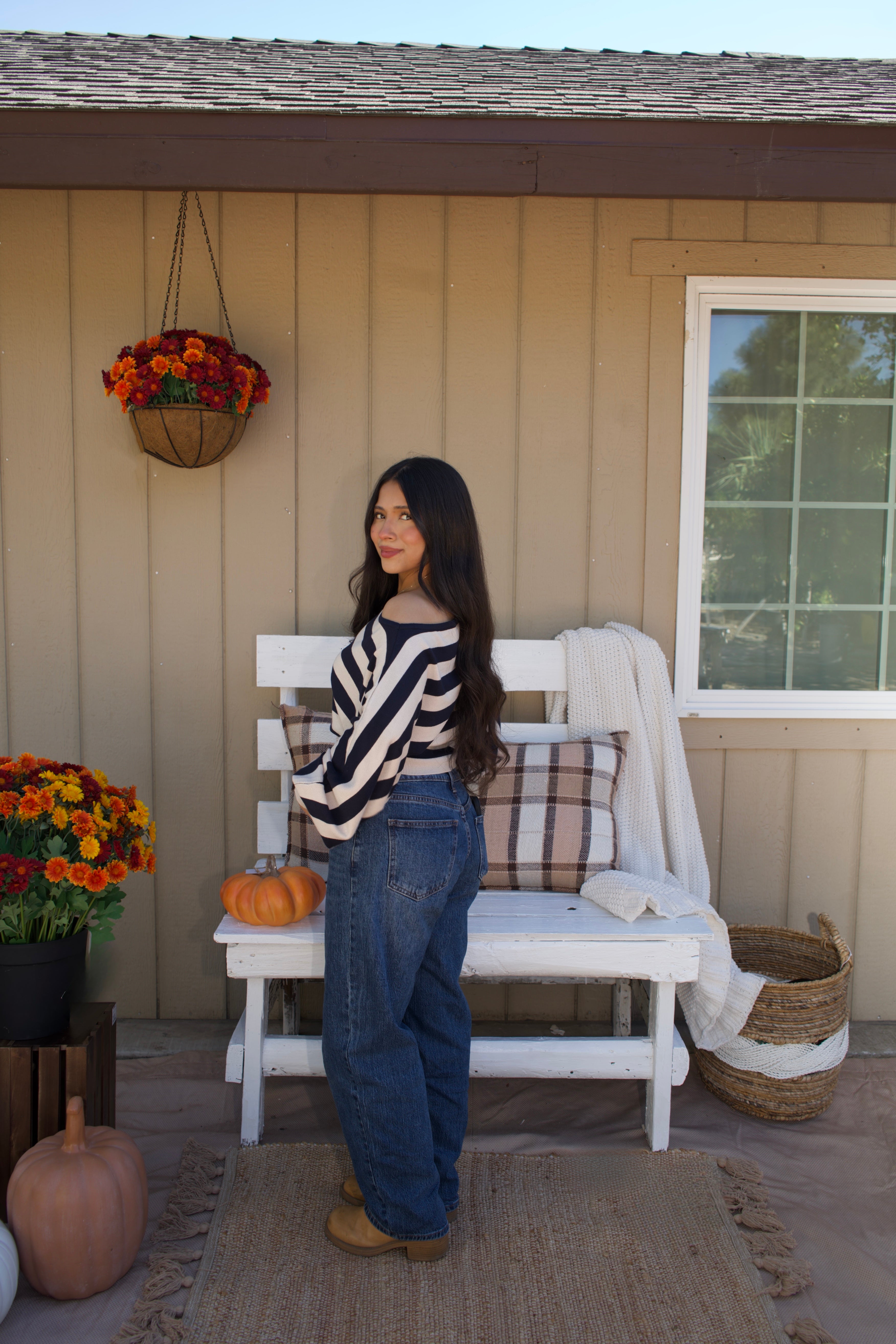 Apple Season Long Sleeve (Navy- Taupe)
