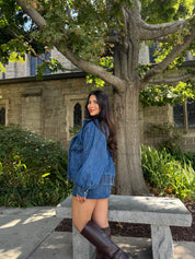 Jade Denim Bomber Jacket